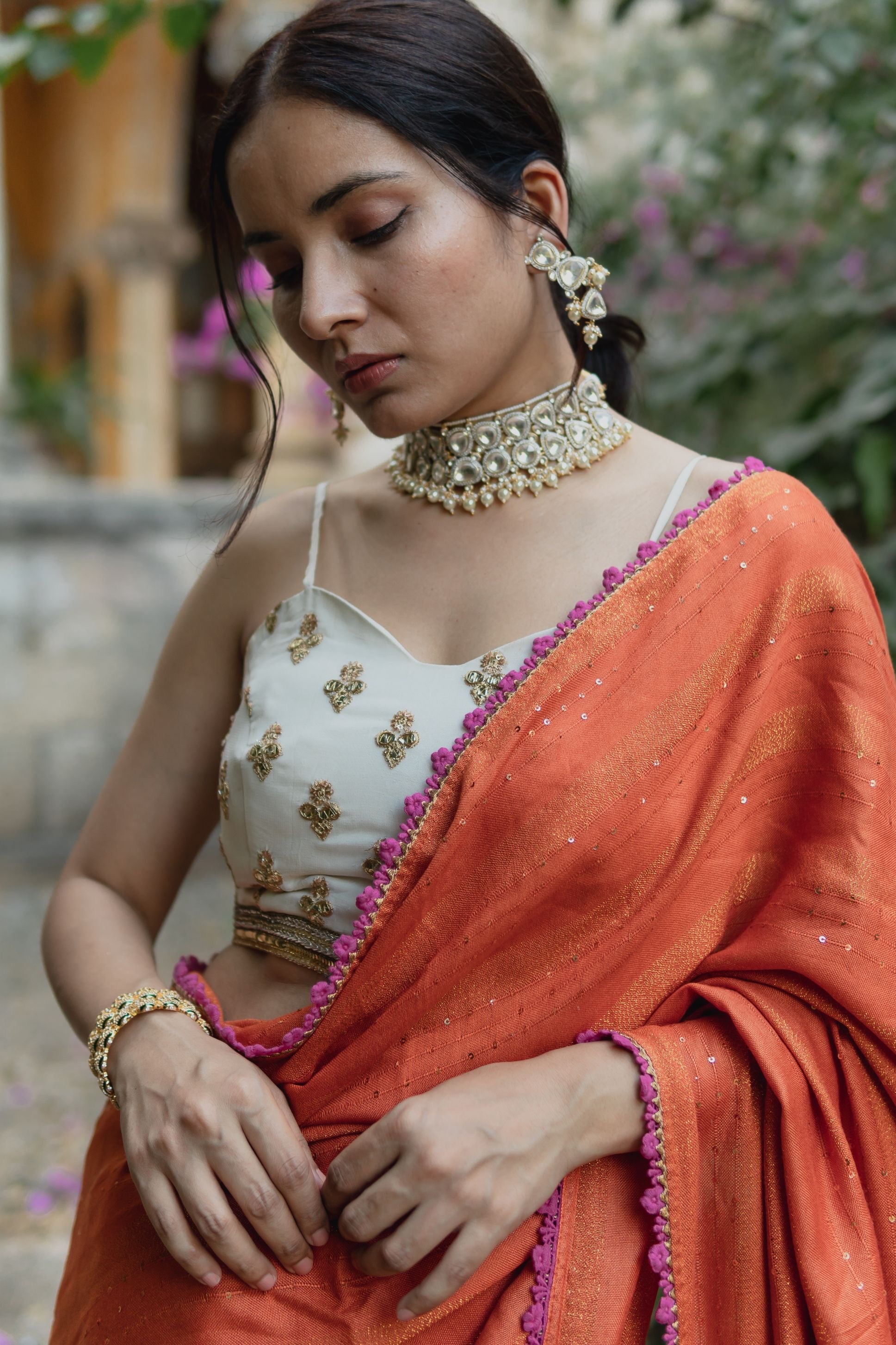 Sequence zari saree