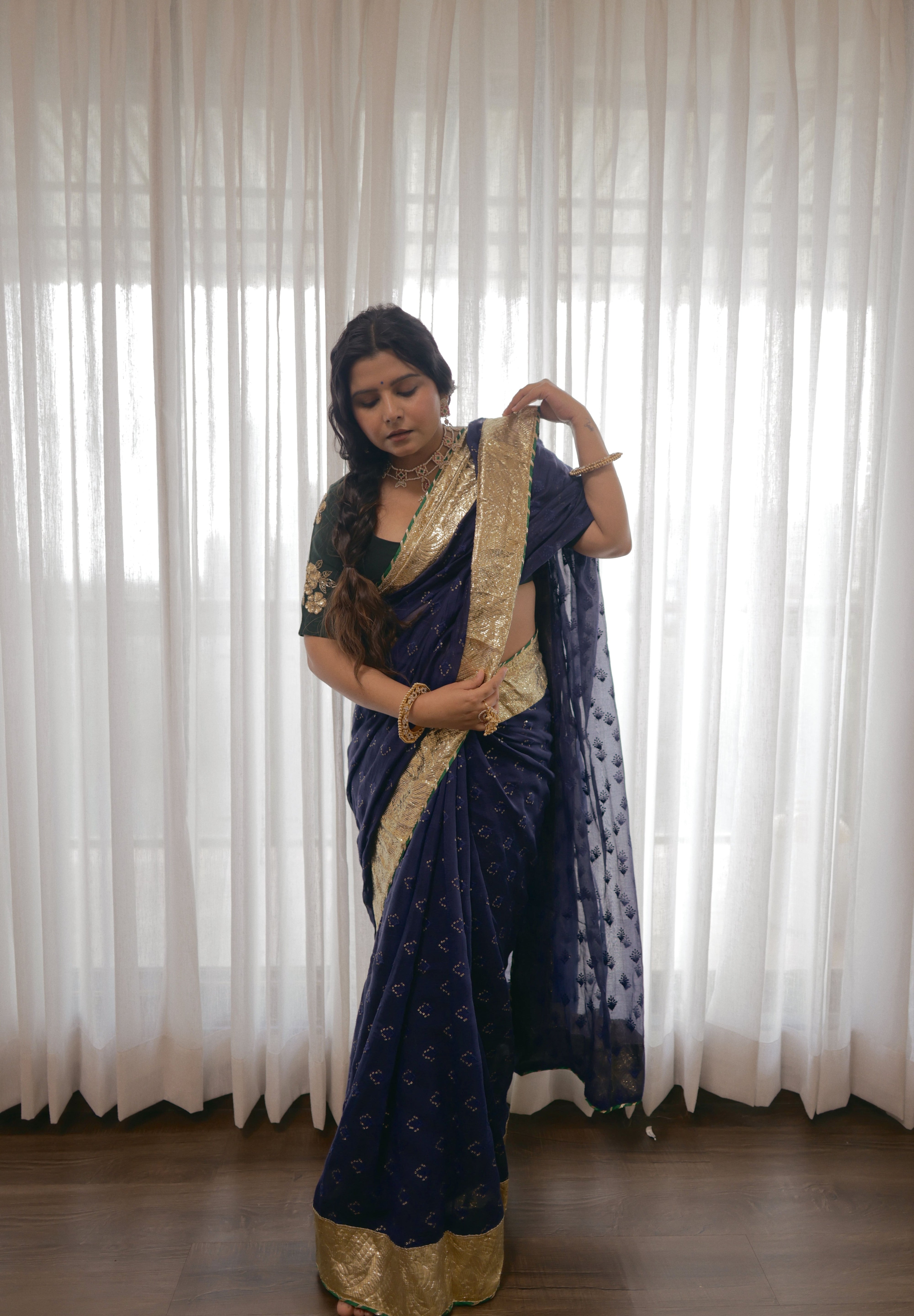 RADHIKA BHARDWAJ IN OUR NEEL SITARA SAREE