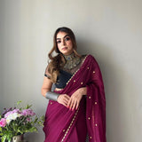 GURLEEN GAMBHIR IN OUR NOORI MAHROON SAREE