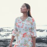 WHITE BLOOM KURTA SET