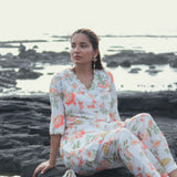 WHITE BLOOM KURTA SET