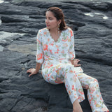 WHITE BLOOM KURTA SET