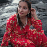 RED ROSE KURTA SET