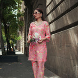 PEACH BLOOM KURTA SET
