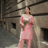 PEACH BLOOM KURTA SET