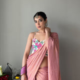 CORAL ZARI SAREE