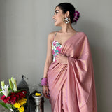 CORAL ZARI SAREE