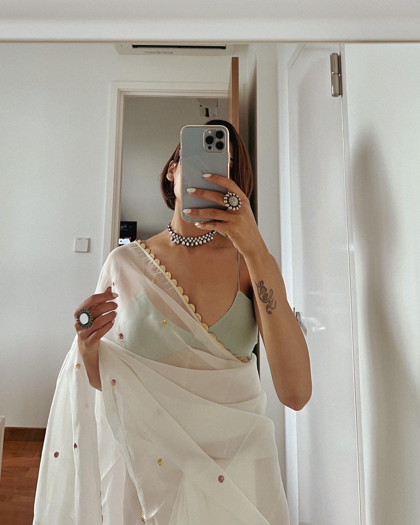 ISHA BORAH IN OUR              NOORI WHITE SAREE