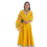 PEELA GULAB ANARKALI SET