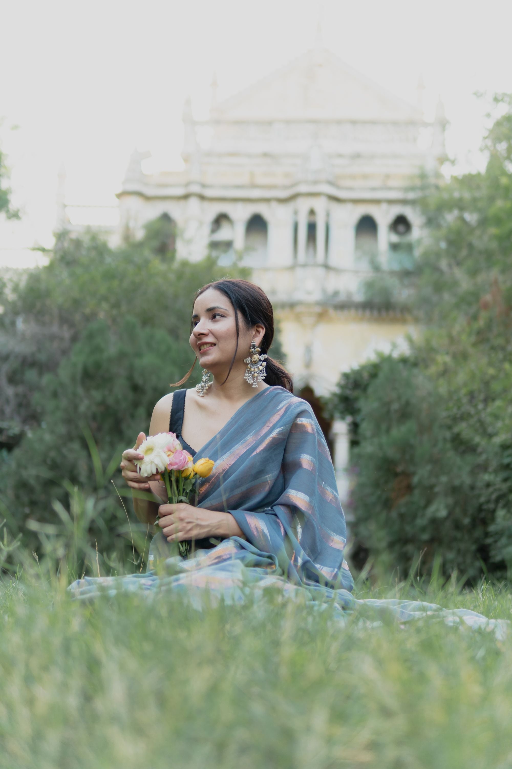 ASH GREY SAREE