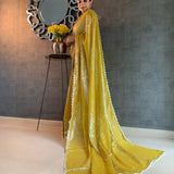 ISHA BORAH IN OUR          YELLOW SHINE SAREE