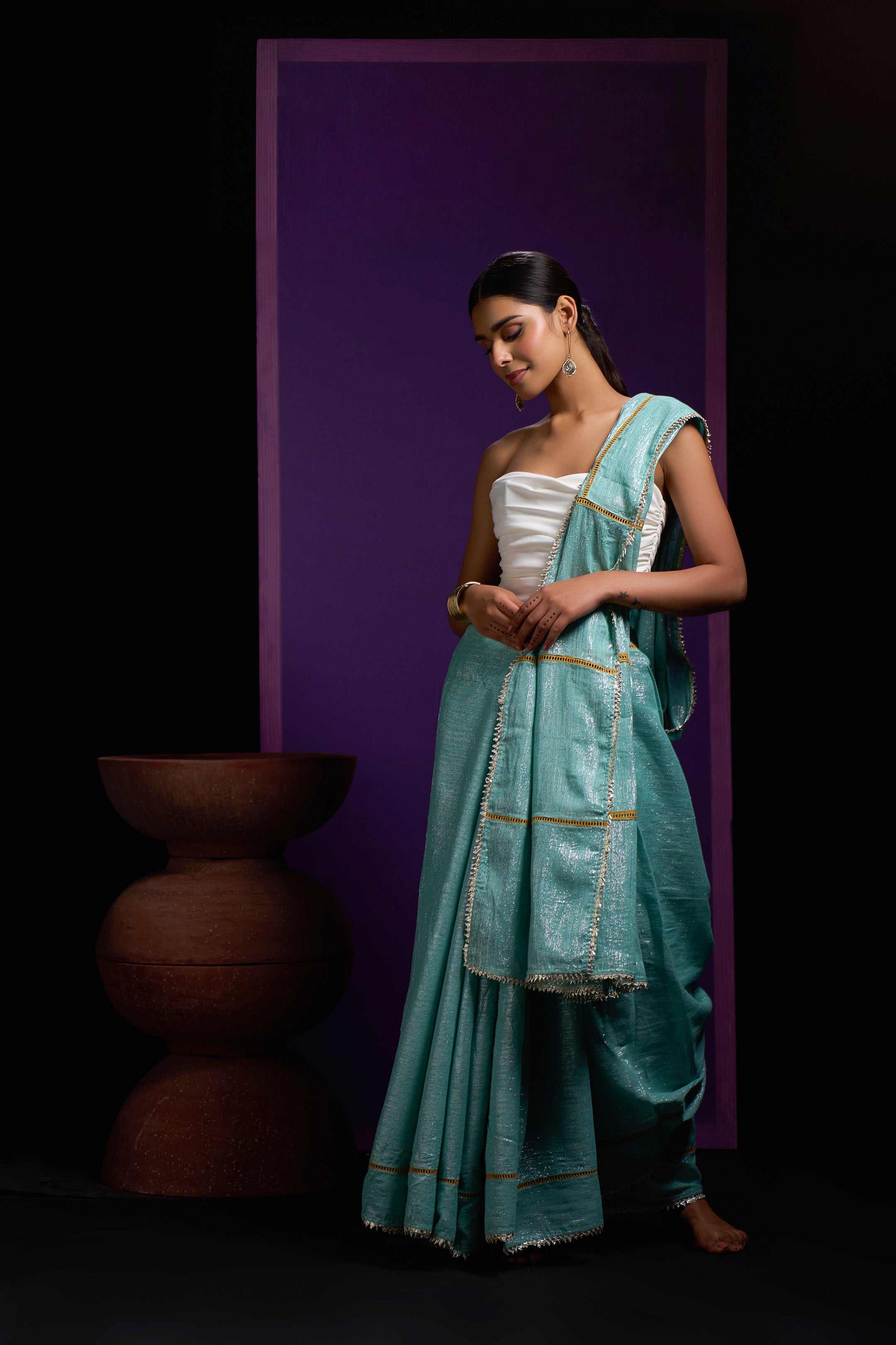 BLUE SHIMMER SAREE
