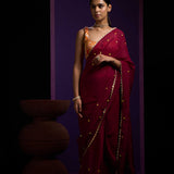 GURLEEN GAMBHIR IN OUR NOORI MAHROON SAREE