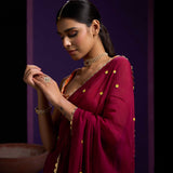 GURLEEN GAMBHIR IN OUR NOORI MAHROON SAREE