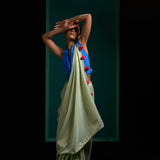 GURLEEN GAMBHIR IN OUR.  MINT GREEEN SAREE