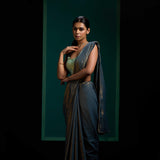 PEACOCK BLUE ZARI SAREE