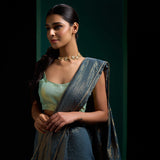 PEACOCK BLUE ZARI SAREE